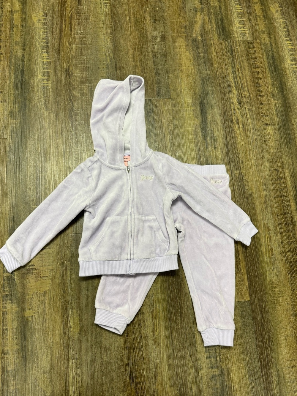 Juicy Couture Lilac Girls Plush Hoodie & Jogger Set 24M
